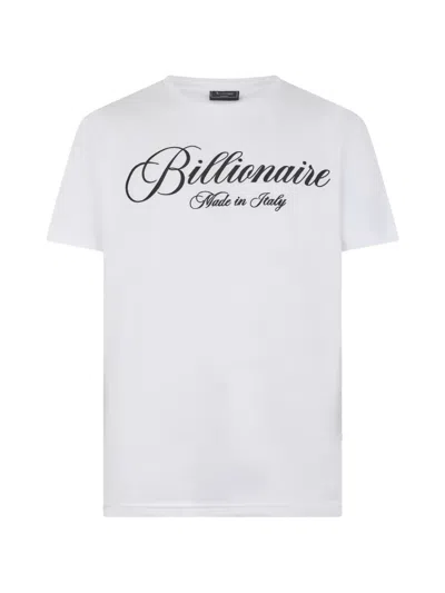 Billionaire Round-neck Signature T-shirt In White