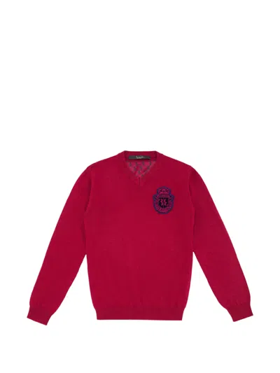 Billionaire Kids' Sean V-neck Pullover In Red