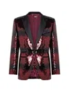 Billionaire Sequined Peak-lapel Blazer In Multi