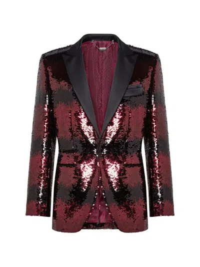 Billionaire Sequined Peak-lapel Blazer In Multi