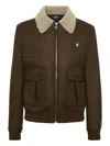 Billionaire Shearling-collared Wool Jacket In Brown
