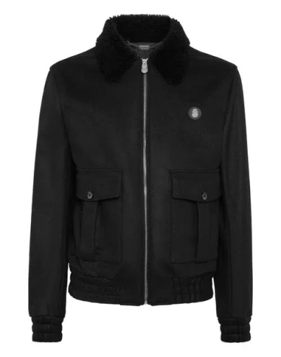 Billionaire Shearling Wool Jacket Men In Black
