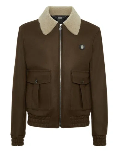 BILLIONAIRE BILLIONAIRE SHEARLING WOOL JACKET MEN