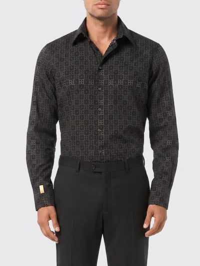 Billionaire Monogram Silk Shirt In Black