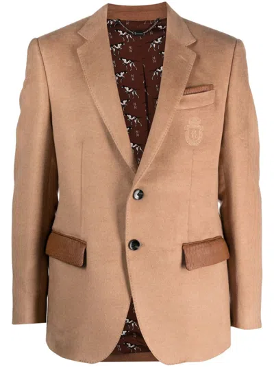 Billionaire Single-breasted Silk Blazer In Neutrals