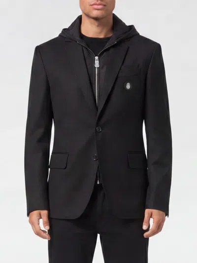 Billionaire Single-breasted Hooded Blazer In Black