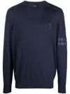 Billionaire Snakeskin-effect Fine-knit Jumper In Blau