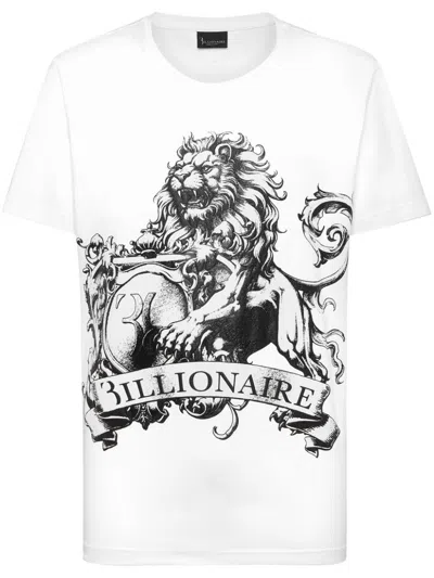 Billionaire Ss Logo-print Cotton T-shirt In White