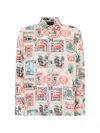 Billionaire Stamp-print Linen Shirt In Multi