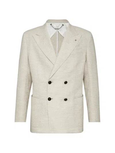 Billionaire Statement Double-breasted Blazer In Neutral