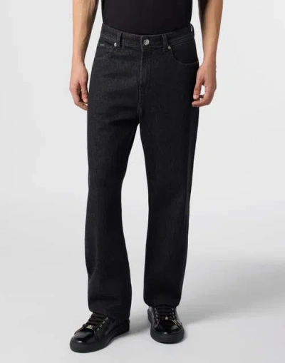 Billionaire Straight Cut Jeans Bb Monogram Men In Black