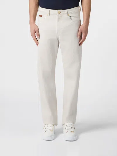 Billionaire Straight-fit Cotton Denim Jeans With Monogram Logo In Neutral