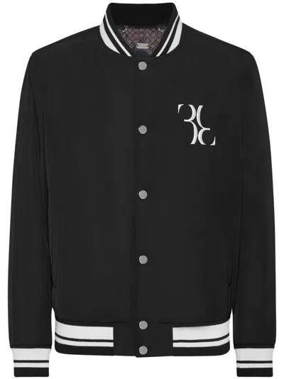 Billionaire Bomberjacke Mit Streifendetail In Schwarz