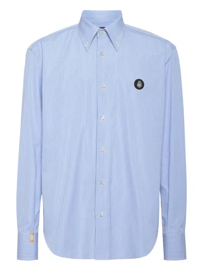 Billionaire Striped Cotton Shirt In Blue