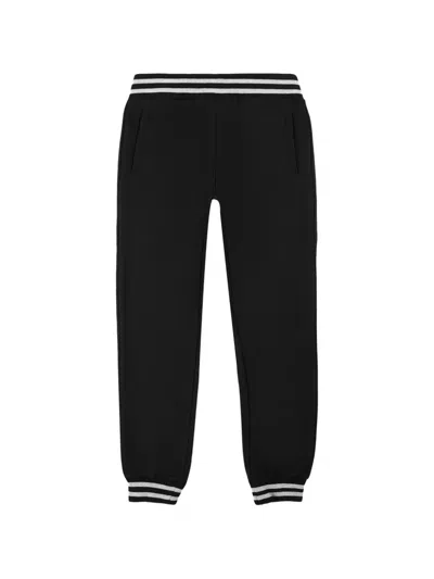 Billionaire Kids' Striped-trim Track Pants In Black