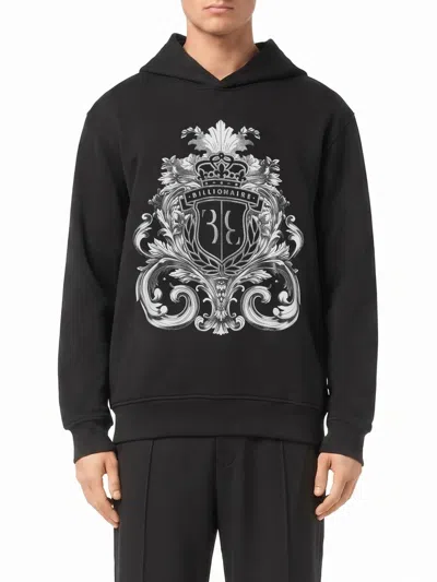 Billionaire Logo-print Hoodie In Black
