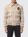 Billionaire Check-crest Bomber Jacket In Neutral