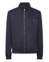 Billionaire Pinstriped Polyester Bomber Jacket In Multi