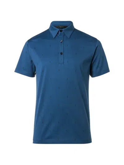 Billionaire Trey Logo-print Polo Shirt In Blue