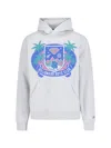 Billionaire Tropical Crest Popover Hoodie In Gray
