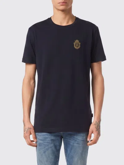 Billionaire Cotton T-shirt With Emblem In Blue