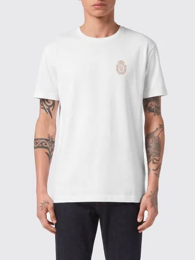 Billionaire Cotton T-shirt With Emblem In White