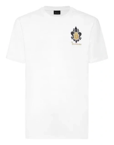 Billionaire T-shirt Round Neck Fleur-de-lis Men In White