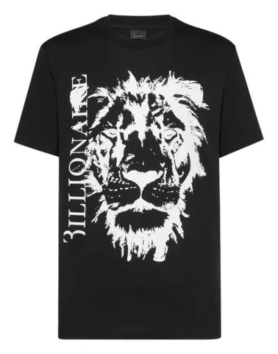 Billionaire T-shirt Round Neck Lion Men In Black