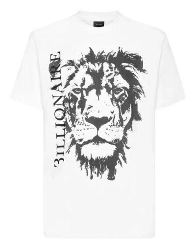 Billionaire T-shirt Round Neck Lion Men In White