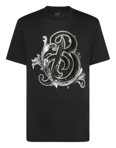Billionaire T-shirt Round Neck Logo Lettering Men In Black