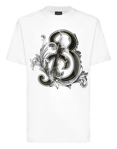 Billionaire T-shirt Round Neck Logo Lettering Men In White