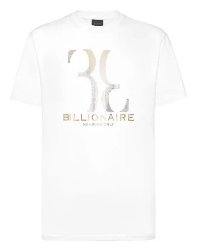 Billionaire T-shirt Round Neck Logo Men In White