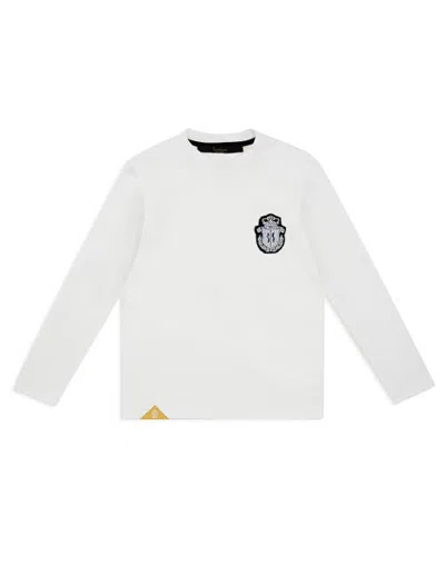 Billionaire Kids'  T-shirt Round Neck Ls Crest Boy In White