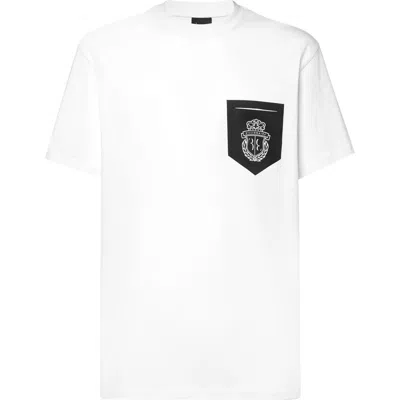 Billionaire T-shirt Round Neck Pocket Crest Men In White