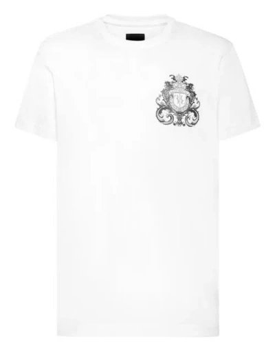 Billionaire T-shirt Round Neck Ss Crest Baroque Men In White