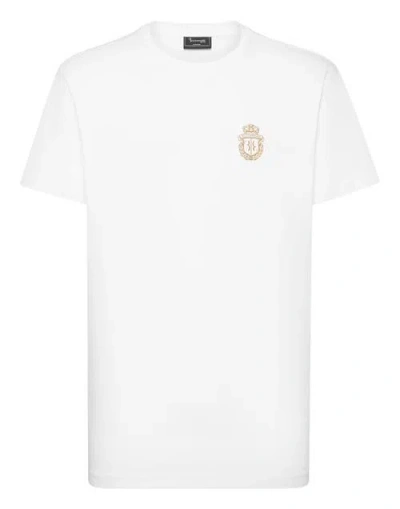 Billionaire T-shirt Round Neck Ss Crest Men In White