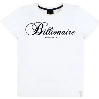 Billionaire Kids'  T-shirt Round Neck Ss Members Only Boy In White