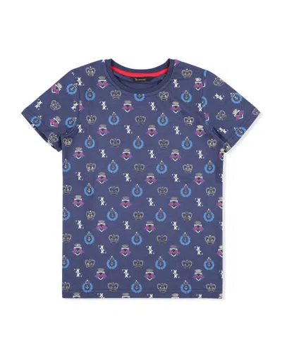 Billionaire Kids'  T-shirt Round Neck Ss Statement Boy In Darkblue