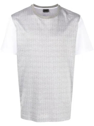 Billionaire Two-tone Cotton T-shirt In Grey