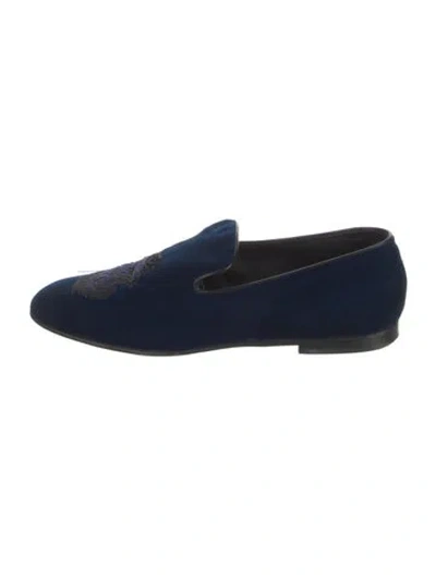 Pre-owned Billionaire Velvet Slippers In Blue