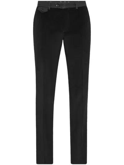 Billionaire Velvet Straight Trousers In "02 Black"