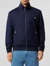 Billionaire Virgin Wool Bomber Jacket With Logo In Blue