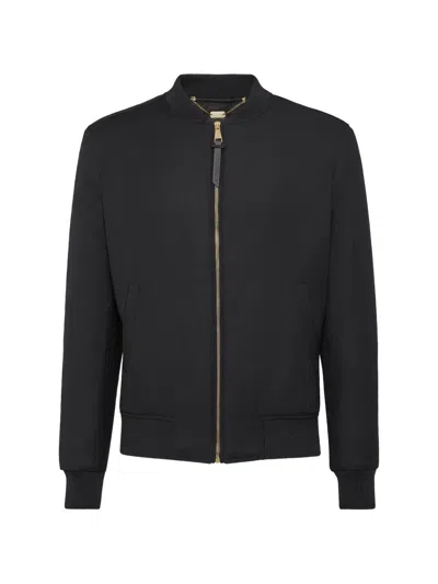 Billionaire Wolf Zip-up Bomber Jacket In Black