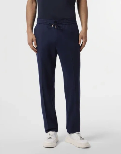 Billionaire Wool Drawstring Trousers Men In Blue