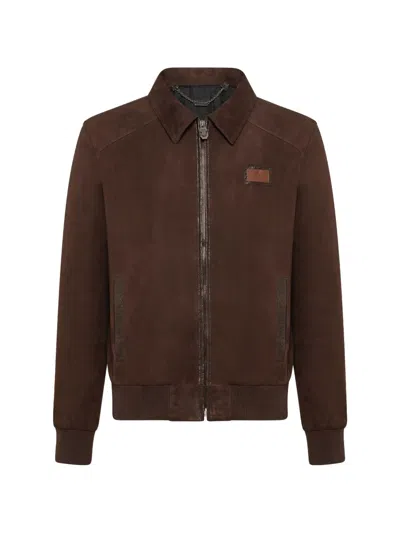 Billionaire Zip-up Jacket In Brown