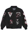 Billionaire Boys Club Alumni Collared Varsity Jacket In Black