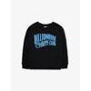 Billionaire Boys Club Arch Logo Crewneck Cotton Sweatshirt 4-16 Years Black In Black