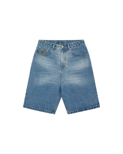 Billionaire Boys Club Kids' Astro Denim Short In Mid Wash Blue