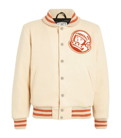 Billionaire Boys Club Astro Felt Varsity Jacket In Cream