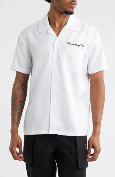Billionaire Boys Club Antimatter Logo Camp Shirt In White